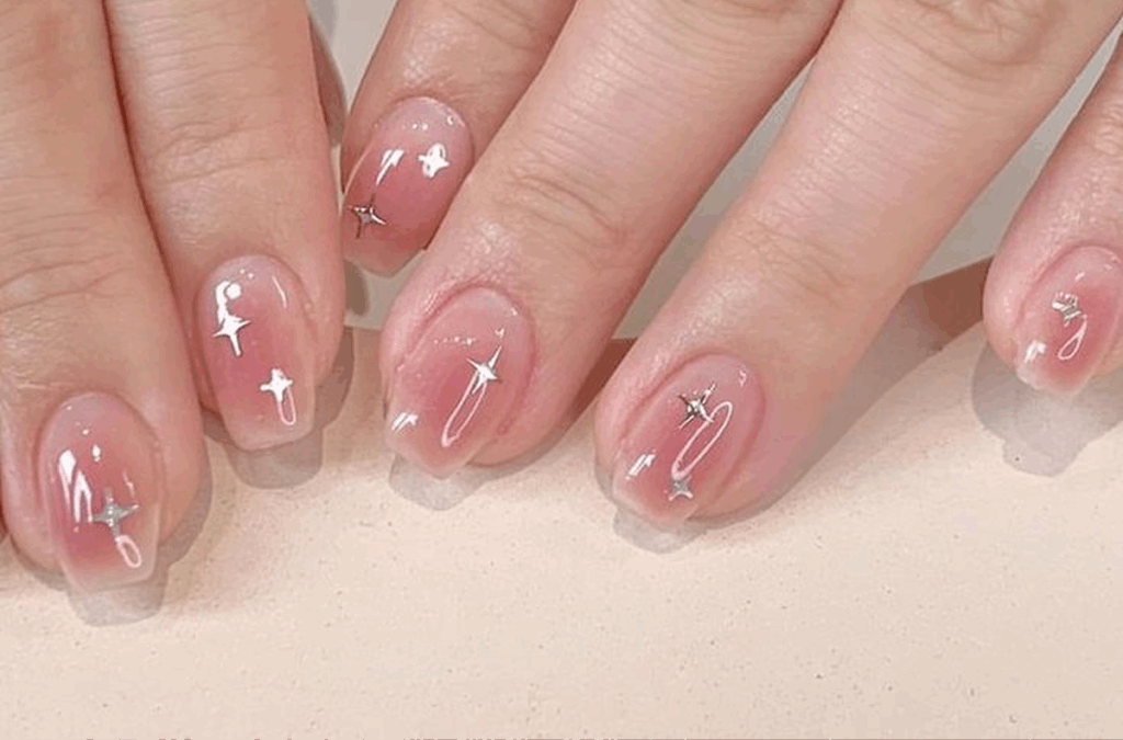 Magische-Ombre-Nägel runde nägel
