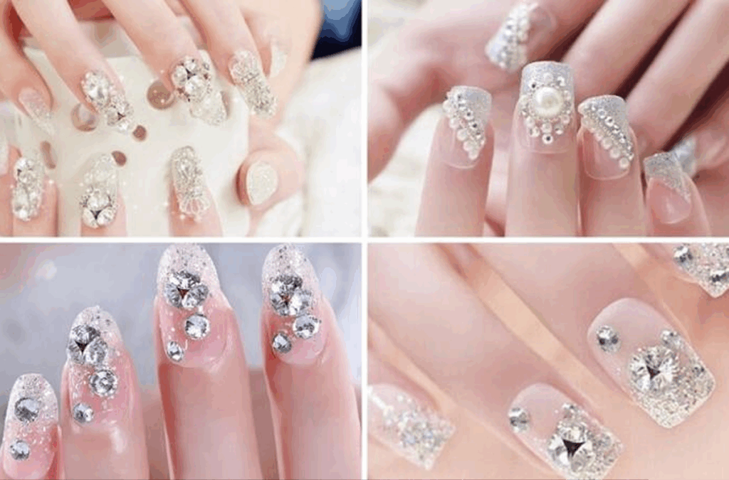 Nagel-mit-funkelnden-Steinen runde nägel
